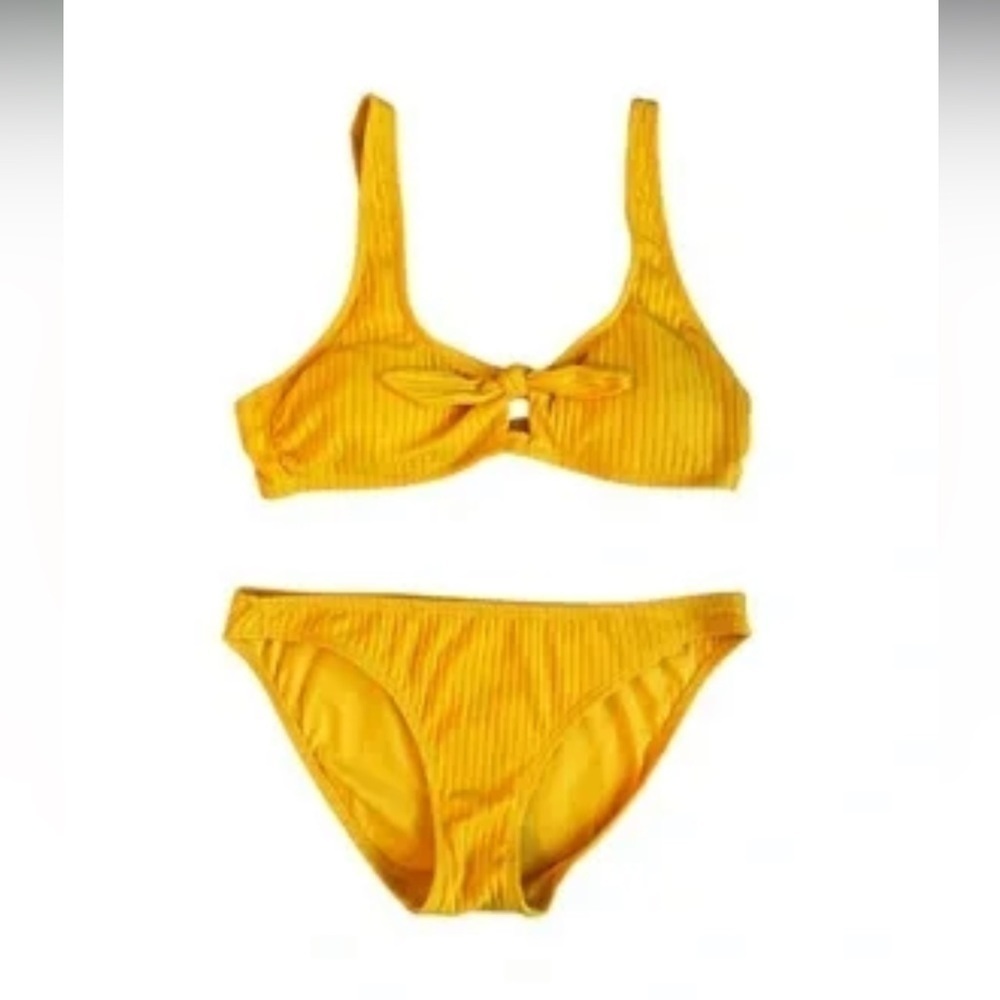 Xhilaration Ribbed Swim Top and Bottom L/M